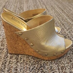 Michael Kors Gold Wedge Sandals